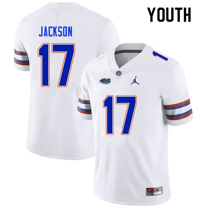 NCAA Florida Gators Kahleil Jackson Youth #17 Nike White Stitched Authentic College Football Jersey VYG2264TX